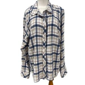Idyllwind Miranda Lambert Women's Long Sleeve Pearl Button Soft Flannel Shirt XL